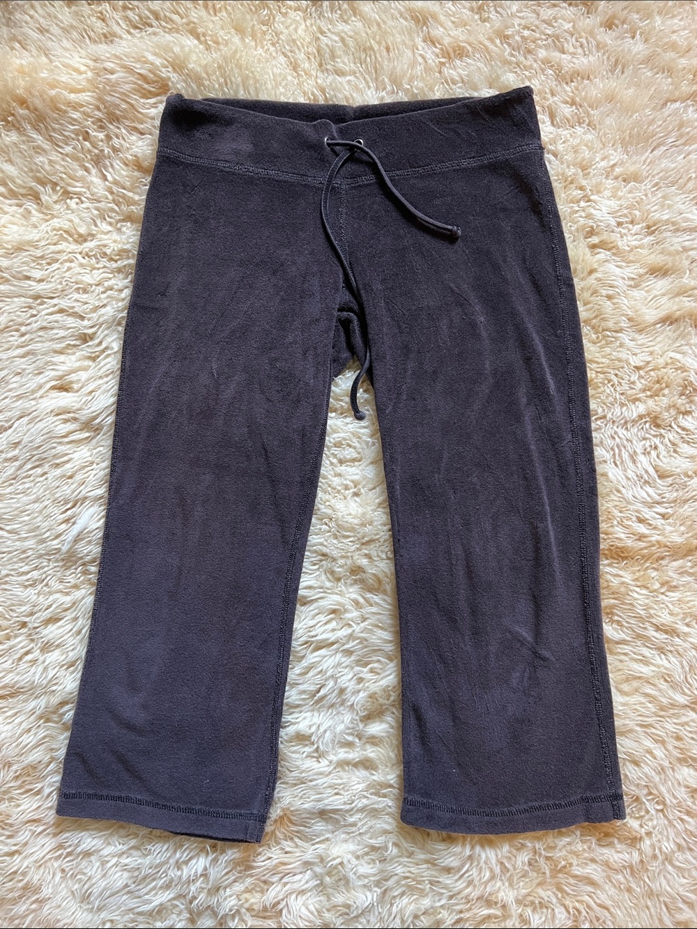 Y2K Prana Terry Drawstring Lounge Pants - Vintage - Chocolate Brown